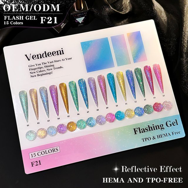 Vendeeni F21 Gel Nagellack, Schimmernd - Bild 1
