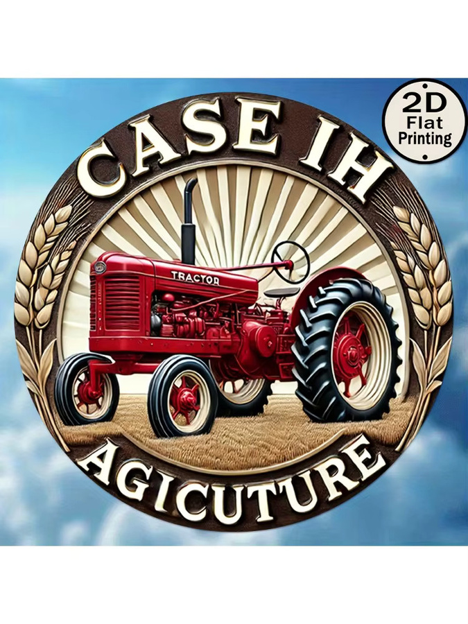 Potdemiel Metallschild Case IH Traktor Vintage Design, rund, Durchmesser: 20,32 cm, mehrfarbig - Bild 7