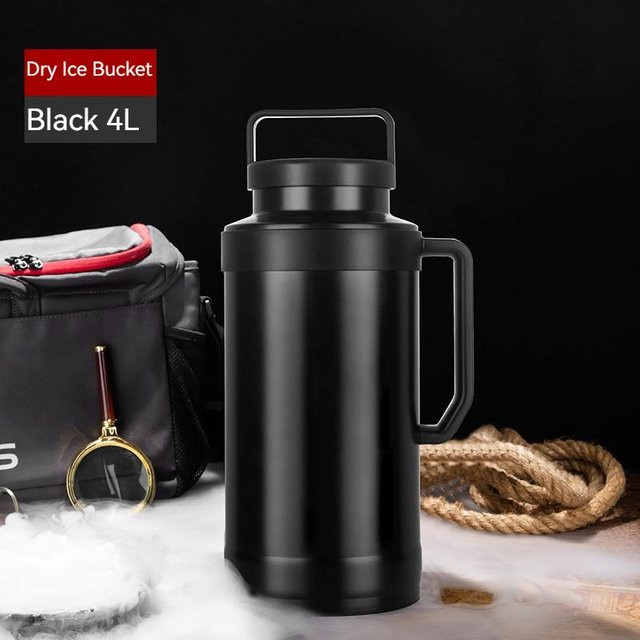 Bestbags Trockeneis-Eimer aus Edelstahl mit Isolierung und Zange in Schwarz - Bild 1