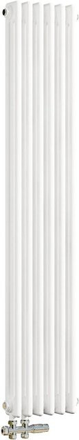 Duschparadies Traditioneller Heizkörper für Warmwasserbetrieb Weiß B: 150 cm, H: 29 cm, 3 Säulen 991W - Bild 1