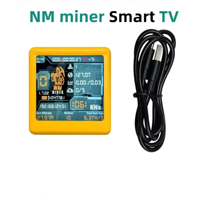 Minerfixes NerdMiner V2 Mini ESP32 Solo Lottery Miner mit Smart Touchscreen und USB-C Anschluss in Pink oder Gelb - Bild 2