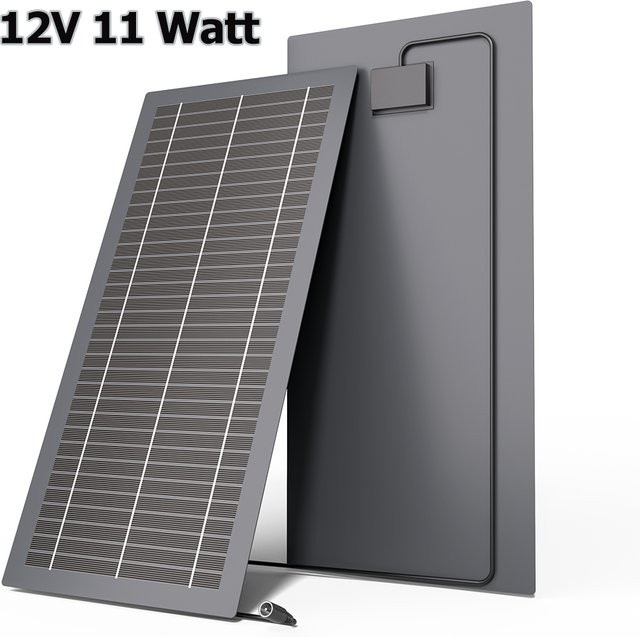 xinpuguang Solarpanel Kit 11W 12V Hocheffizientes Solar-Erhaltungsladegerät IP65 Wasserdicht in Schwarz - Bild 1