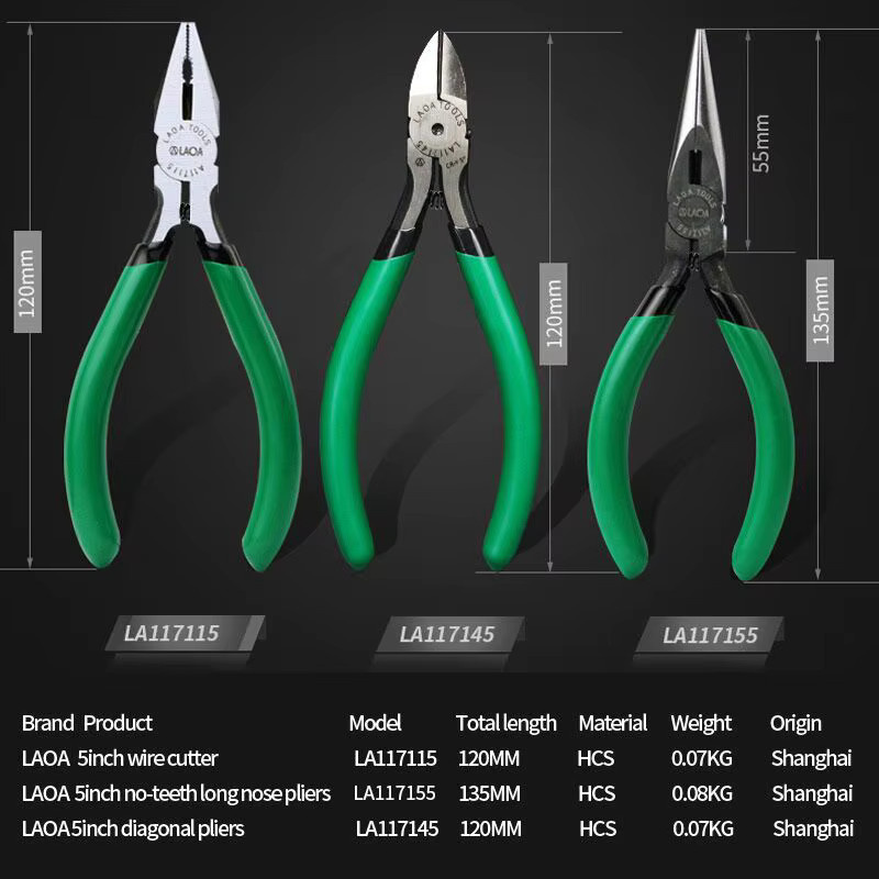 LAOA 5-Zoll-Mini-Drahtschneider-Zange als Spitzzange und Diagonal-Schneidezange für Heimwerker und Elektroarbeiten - Bild 2