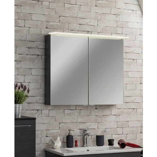 Fackelmann Spiegelschrank b.perfekt in Eiche Dunkel mit Softclose Türen, B/T/H: 80 x 23,1 x 69 cm - Bild 3
