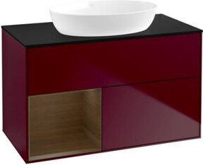 V&B Waschtischunterschrank Finion 100 mit Ablageplatte in Blau, B/T/H: 100 x 50,1 x 50,1 cm - Bild 1