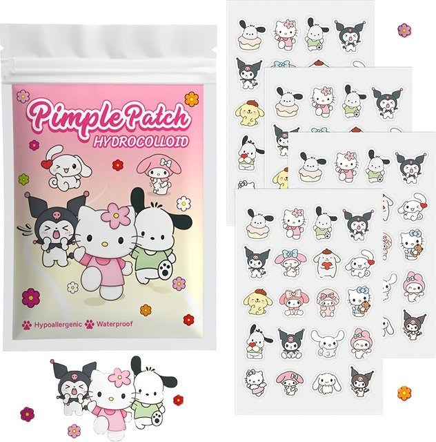Sanrio Pickel-Aufkleber, 80 Stück, Unisex, für das Gesicht - Bild 1