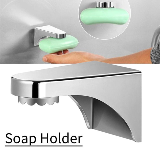 VIBRATITE Seifenschale für das Badezimmer mit Abfluss aus ABS-Kunststoff zur selbstklebenden Montage ohne Bohren - Bild 1
