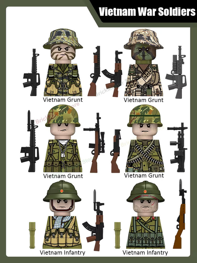 BRICKPANDA Vietnam Militär Armee Bausteine, Soldat Figuren, Zubehör - Bild 4