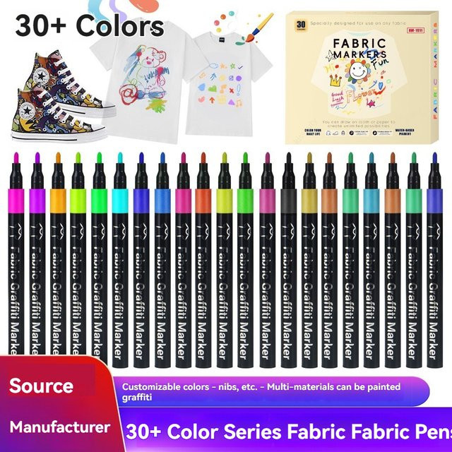 Permanente Textilmarker Set in Multicolour für Kleidung, T-Shirts und Taschen - Bild 1