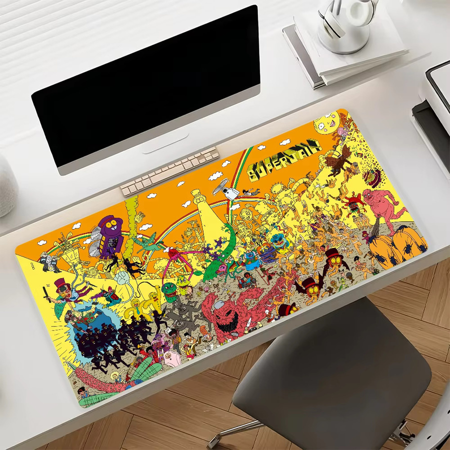 Lustiges Cartoon S-Superjail-S Mauspad in Multicolour, rutschfeste Gummi-Computermatte für Gamer und Büro, große Schreibtischunterlage für Laptop und PC - Bild 6