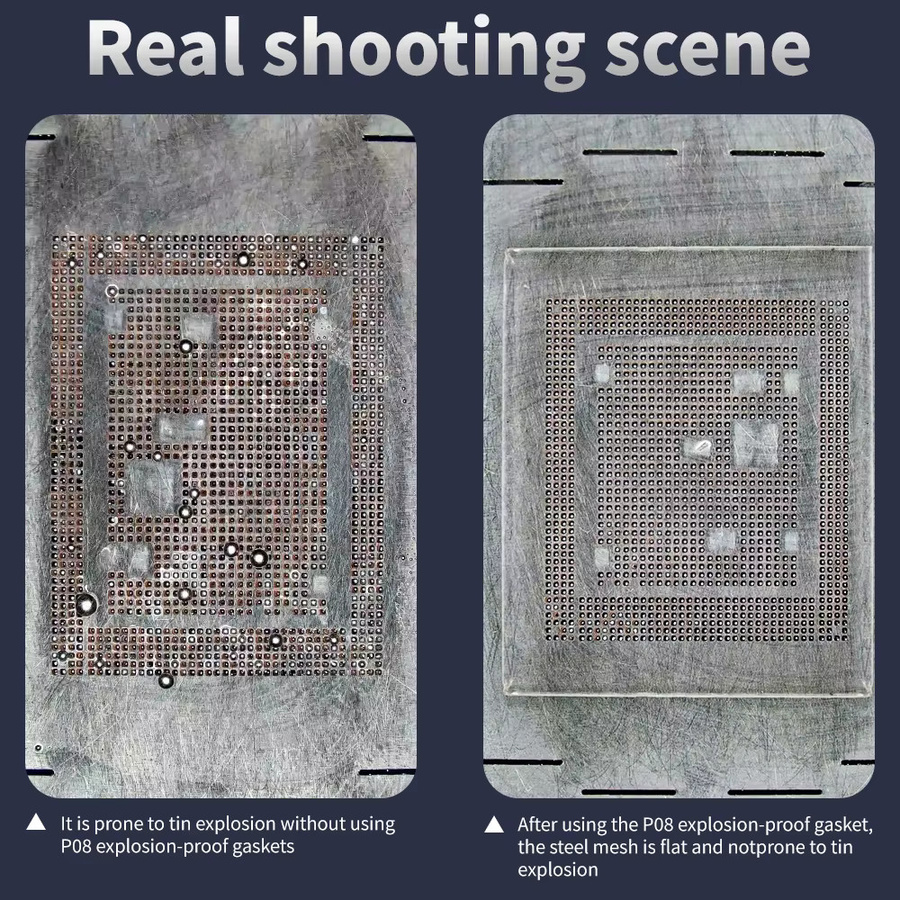 Lanrui P08 Anti-Zinn-explosionsgeschützte Dichtung aus ultraklarem Glas mit Stahlgeflecht für BGA und Telefon-Reparatur-Werkzeug-Set in Transparent - Bild 5