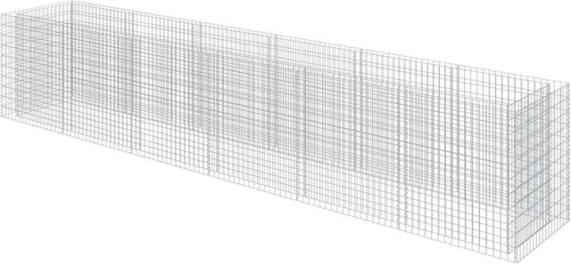 Furnicato Gabionen-Hochbeet aus verzinktem Stahl in Silber, B/T/H: 540 x 90 x 100 cm - Bild 1
