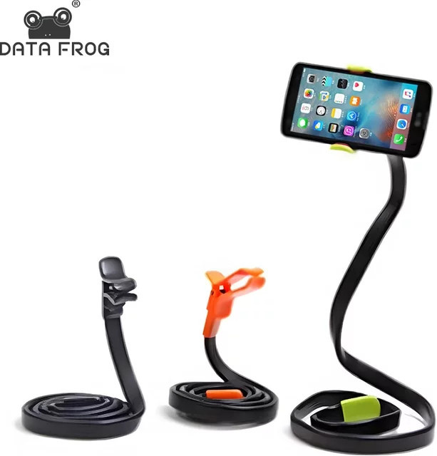 DATA FROG Universelle Flexible Handyhalterung mit Langem Arm und 360 Grad Drehbarkeit für Bett, Schreibtisch oder Büro in Schwarz oder Weiß - Bild 1