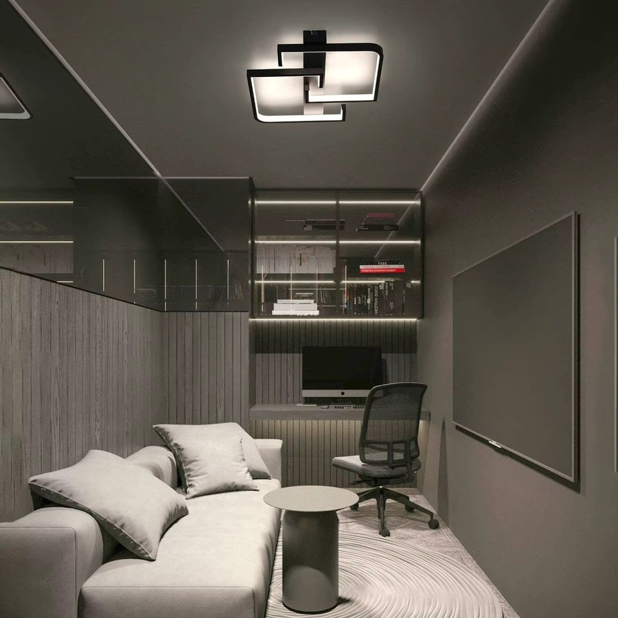 Cliheet 2-flammige LED-Deckenleuchte in Schwarz, 35 W, dimmbar mit Fernbedienung für Wohnzimmer und Schlafzimmer - Bild 3