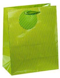 TSI Geschenktasche Nadelstreifen, 4er-Set, grün, B: 18 cm, T: 10 cm, H: 23 cm - Bild 1