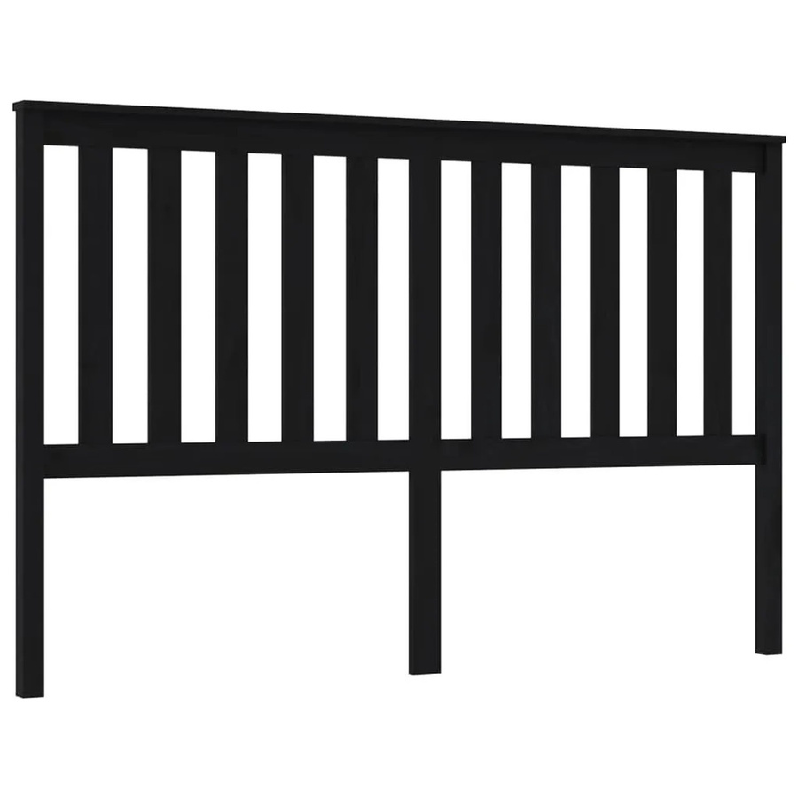 vidaXL Kopfteil aus Kiefer-Massivholz in Schwarz mit Lattendesign, B: 166 cm, H: 101 cm, T: 6 cm - Bild 2