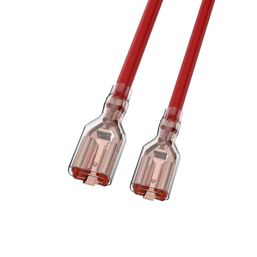 Viborg VP048 VP063 Flacher Push-On-Kabelschuh in Rot mit vergoldetem Draht und Oreinsatz für IEC-Anschlüsse, Zungenbreite 6,3/4,8 mm - Bild 1