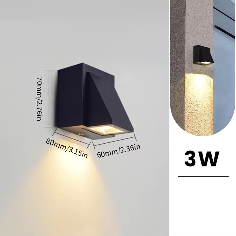 SUNMEIYI LED-Aluminium-Wandleuchte für Außenbereich in Schwarz oder Weiß, IP65 wasserdichte Up-Down-Gartenbeleuchtung für Balkon und Dekoration, Warmweiß - Bild 5