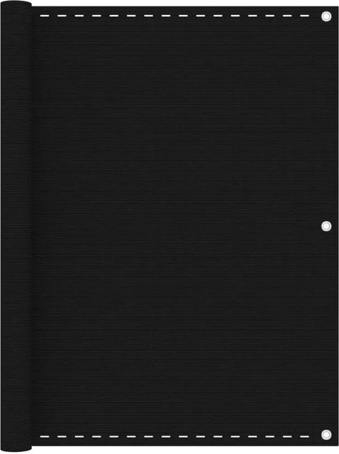 vidaXL Balkon-Sichtschutz aus HDPE in Schwarz, semi-transparent, Breite: 400 cm, Höhe: 120 cm - Bild 1