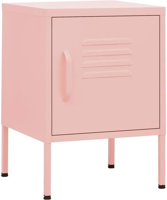 vidaXL Nachttische 2er Set aus Stahl in Rosa, modern für dein Schlafzimmer, B/T/H: 35 x 35 x 51 cm - Bild 1