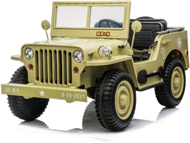 TPFLiving Elektro-Kinderauto Geländewagen Militär, 3-Sitzer, mit Ledersitz und Sicherheitsgurt - Bild 1
