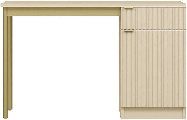 Vente-unique Schreibtisch Miliaki in Beige und Gold, modern und rechteckig, Breite: 120 cm - Bild 1