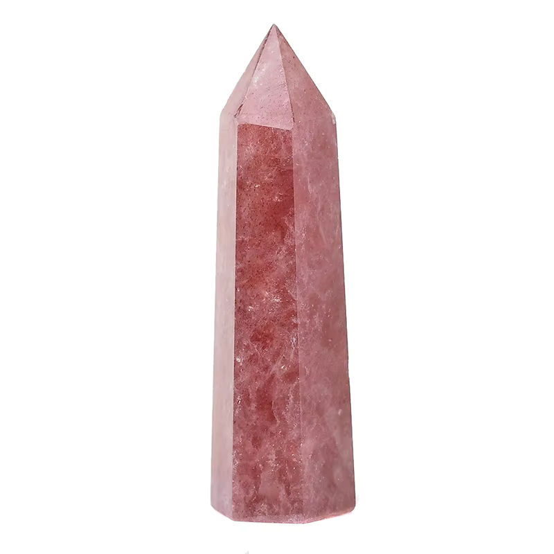 RYCRYSTAL Erdbeerkristall Obelisk in Pink als natürlicher Heilstein und Deko-Ornament - Bild 4