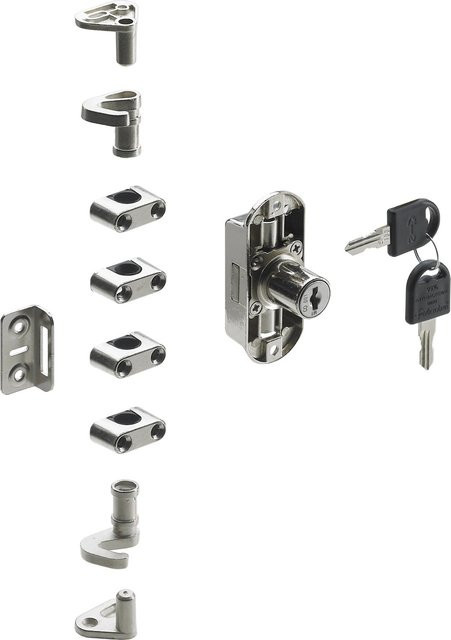 Hettich Drehstangenschloss vernickelt in Silber - Bild 1