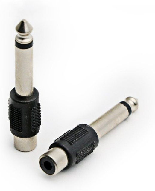 BSN Audio Adapter Set: 3,5 mm Klinkenstecker auf RCA/AV Cinch-Buchse, Farbe: Silber - Bild 1