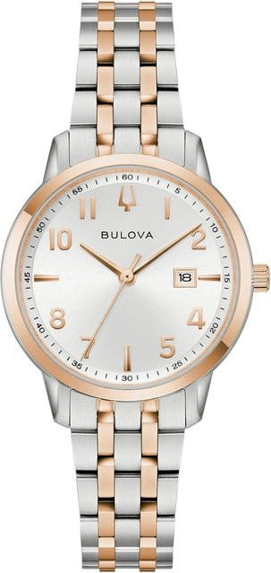 Bulova Damenuhr, Quarz, Edelstahl, Silber, 31 mm, 3 ATM - Bild 1