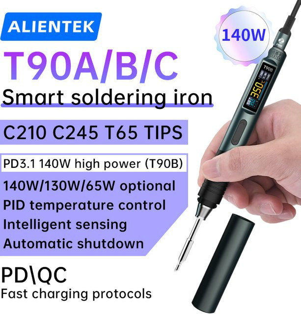 ALIENTEK T90 Smart Lötkolben Schweißlötstation Kit mit 140W Leistung und einstellbarer Temperatur 80-450 ℃ für C245 C210 T65 Werkzeuge - Bild 1