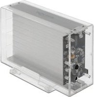 DeLOCK Externes Dual Laufwerksgehäuse für 2 x 3,5 Zoll SATA HDD mit USB Type-C und USB 3.2 Gen 1, transparent - Bild 1