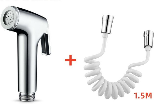 Handheld Bidet Sprayer mit flexiblem Schlauch in Chrom Silber - Bild 1