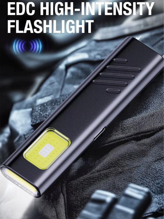 Heinast LED-Schlüsselanhänger-Taschenlampe in Schwarz, USB-C wiederaufladbar, 600 Lumen, magnetisch und wasserdicht - Bild 5