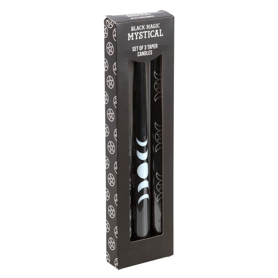 Something Different Magische mystische Stabkerzen aus Paraffinwachs, 3er Pack, Schwarz - Bild 2