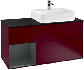 V&B Finion Waschtischunterschrank mit LED-Wandbeleuchtung und internen Schubladen, Breite: 120 cm, Lackausführung - Bild 1