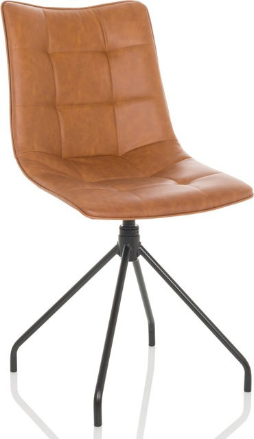 HJH OFFICE Polsterstuhl TARVISO PU Kunstleder Braun B: 52 cm, T: 51 cm, H: 52 cm - Bild 1