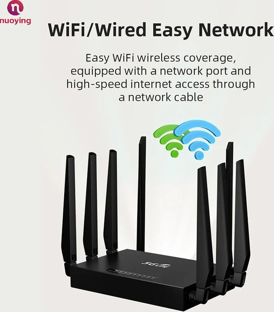 NUOYING 5G CPE Hochgeschwindigkeits-Router AX3000 WiFi 6 Dual-Band 2,4GHz+5,8GHz Drahtloses Modem mit SIM-Kartensteckplatz in Schwarz - Bild 1