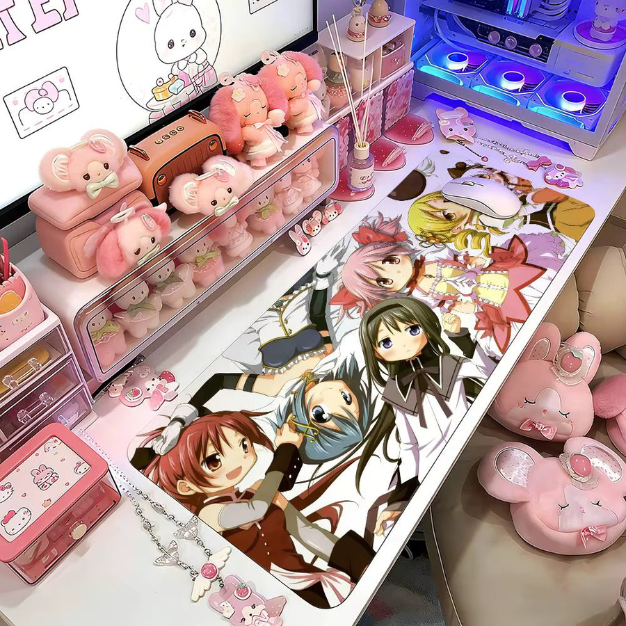 Puella Magi Madoka Magica Mauspad Multicolour Schreibtischunterlage für Laptop und Tastatur - Bild 5