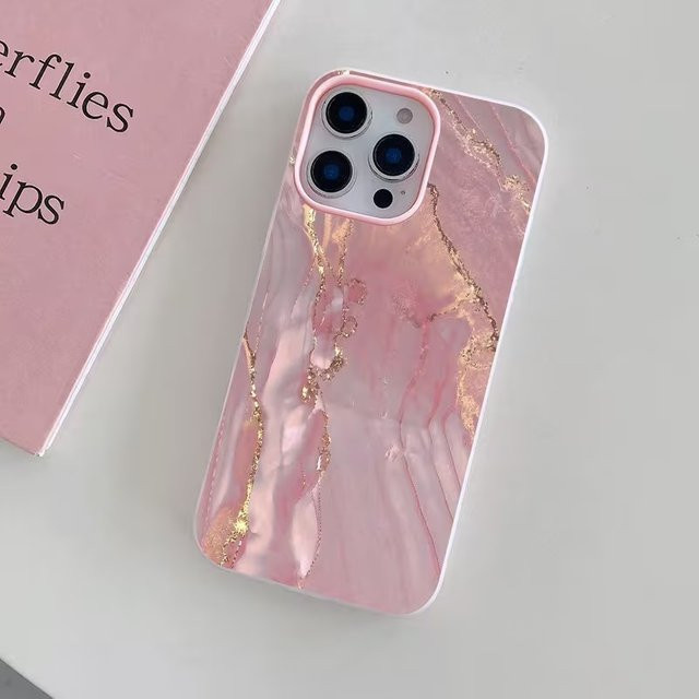 Handyhülle mit Rosa Gold Fluid-Print Ästhetik für Samsung Galaxy S25 S24 Ultra S23 S22 Plus S21 FE A36 A56 A26 A16 A06 Cover - Bild 1