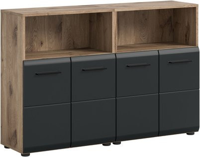 Badezimmer-Set xonox.home Ice Nox Oak Nachbildung in Schwarz Matt, 2-teilig, Breite: 120 cm, Höhe: 80 cm, Tiefe: 30 cm - Bild 1