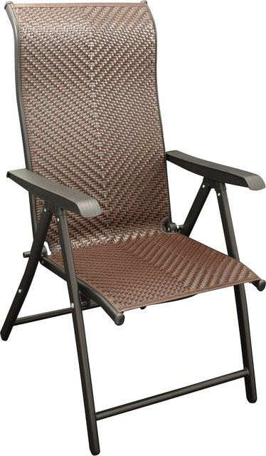 DEGAMO Klappsessel ANTIBES Hochlehner aus Metall und Polyrattan in Braun mit Armlehnen - Bild 1