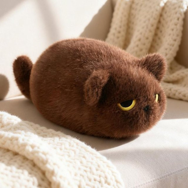 Yiran toy Katzen-Plüschpuppe, Plüsch / Textil, Braun - Bild 1