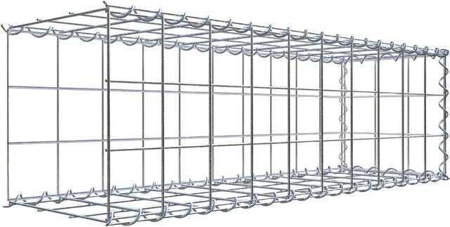 Gabiona Anbaukorb Typ 2 aus Stahl in Silbergrau, B/T/H: 30 x 30 x 100 cm, Maschenweite 10 x 10 cm - Bild 1