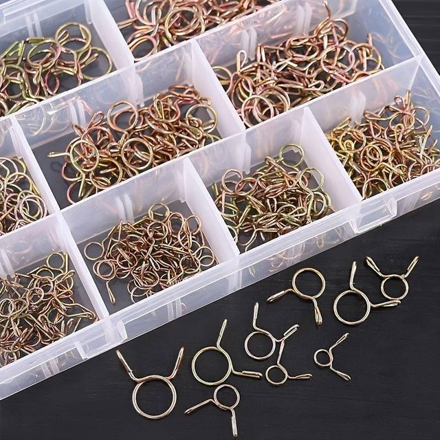 YISEONG Metallfeder-Schlauchschellen Set aus Stahl, 130 Stück, Größe 5–14 mm für Kraftstoffleitungen, Wasserleitungen und Luftschläuche - Bild 1