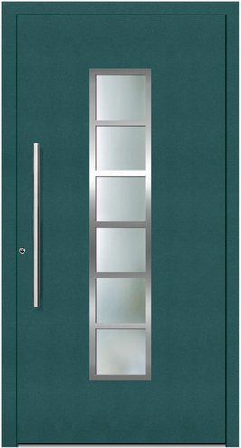 KNOCK Aluminium-Haustür Terra Nova in Moosgrün mit Glaseinsatz und RC2-Schutz - Bild 1