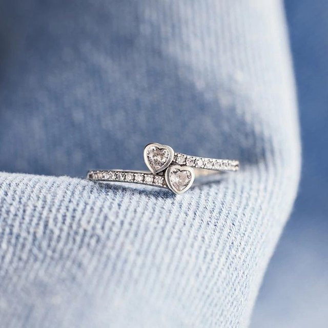 CAOSHI Fingerring, Bicolor, Kupfer, Zirkonia, Damen, Größe 10 - Bild 1