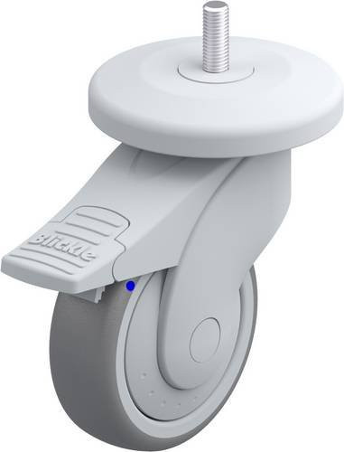 Blickle Lenkrolle mit Feststeller in Silber und Grau, Rad-Durchmesser: 100 mm, Tragfähigkeit: 100 kg - Bild 1