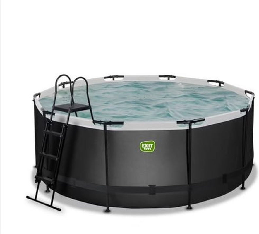 EXIT Black Leather Pool in Schwarz mit Sandfilterpumpe, Durchmesser: 450 cm, Höhe: 122 cm - Bild 1