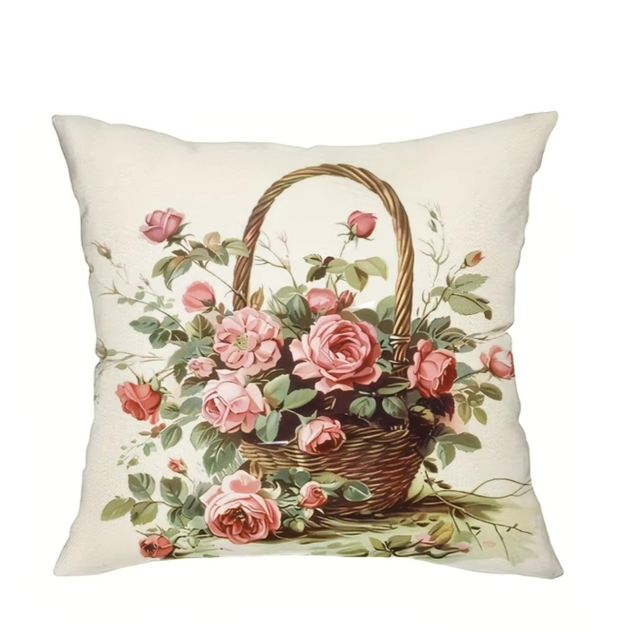 VIKAMA Kissen Set Vintage Blumen Design in Mehrfarbig, Quadratisch, B/T/H: 30 x 30 x 30 cm - Bild 3